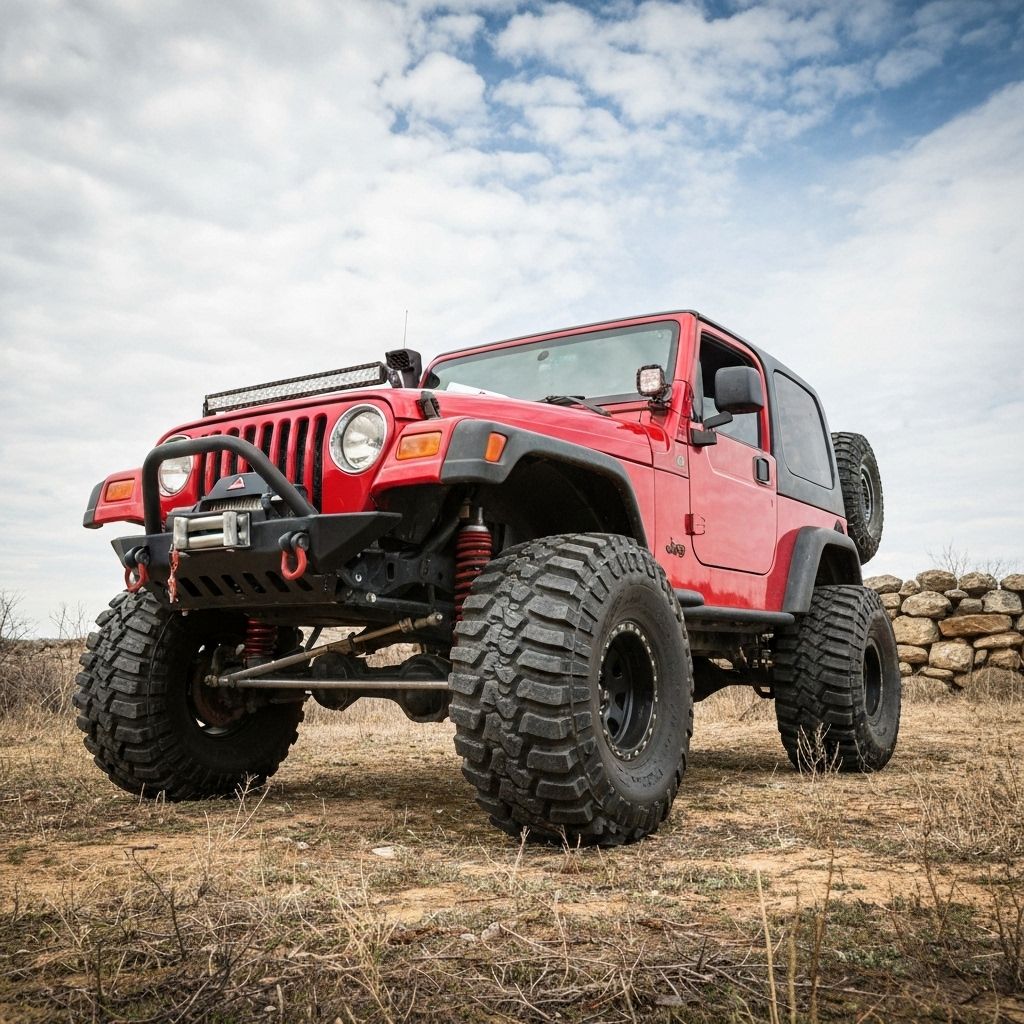 Jeep TJ lifted with mud tires